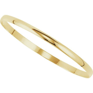 14K Yellow Engravable 4 mm Half Round Bangle 7 1/2" Bracelet