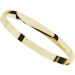 14K Yellow Engravable 6 mm Half Round Bangle 7 1/2" Bracelet