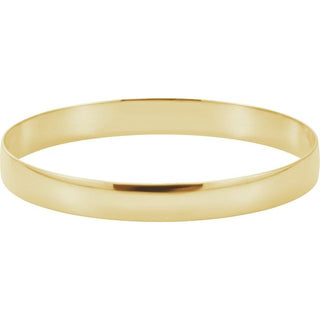 14K Yellow Engravable 6 mm Half Round Bangle 7 1/2" Bracelet