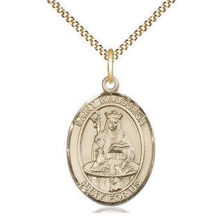 14kt Gold Filled Saint Walburga Medal Catholic Jewelry Engraved Catholic Saint Jewelry
