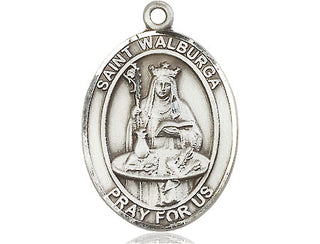 Pewter Saint Walburga Medal Engraved Catholic Saint Jewelry