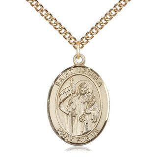 14kt Gold Filled Saint Ursula Medal Catholic Jewelry Engraved Catholic Saint Jewelry