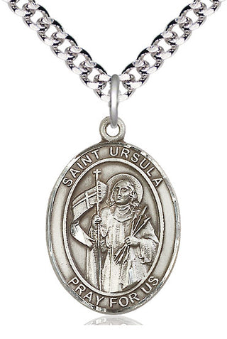 Sterling Silver Saint Ursula Medal Catholic Jewelry Engraved Catholic Saint Jewelry