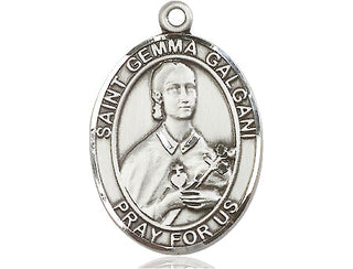 Pewter Saint Gemma Galgani Medal Engraved Catholic Saint Jewelry