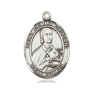 Sterling Silver Saint Gemma Galgani Medal Catholic Jewelry Engraved Catholic Saint Jewelry