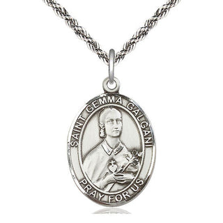 Sterling Silver Saint Gemma Galgani Medal Catholic Jewelry Engraved Catholic Saint Jewelry