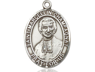 Sterling Silver Saint Marcellin Champagnat Medal Catholic Jewelry Engraved Catholic Saint Jewelry