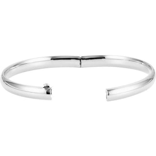 14K White 6.5 mm Hinged Bangle 7" Bracelet