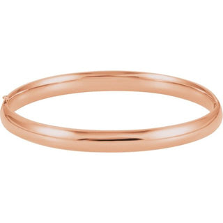14K Rose 6.5 mm Hinged Bangle 7" Bracelet