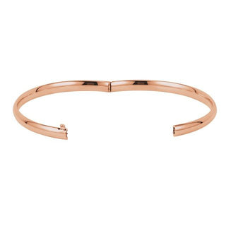 14K Rose 4.7 mm Hinged Bangle 7" Bracelet