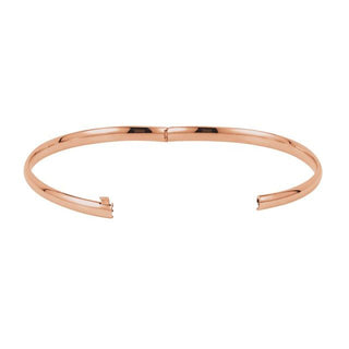 14K Rose 4 mm Hinged Bangle 7" Bracelet