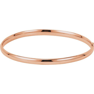 14K Rose 4 mm Hinged Bangle 7" Bracelet