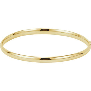 14K Yellow 4 mm Hinged Bangle 7" Bracelet