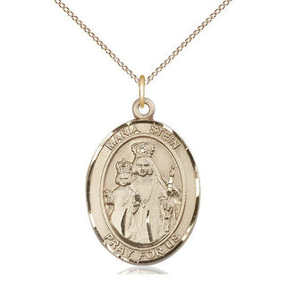 14kt Gold Filled Maria Stein Medal Catholic Jewelry Engraved Catholic Saint Jewelry
