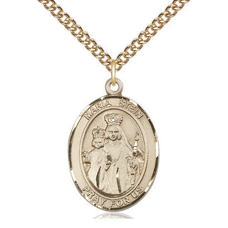 14kt Gold Filled Maria Stein Medal Catholic Jewelry Engraved Catholic Saint Jewelry