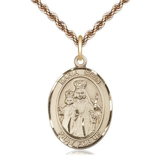 14kt Gold Filled Maria Stein Medal Catholic Jewelry Engraved Catholic Saint Jewelry