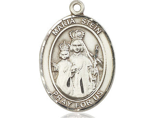 Pewter Maria Stein Medal Engraved Catholic Saint Jewelry