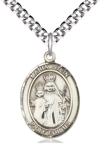 Pewter Maria Stein Medal Catholic Jewelry Engraved Catholic Saint Jewelry