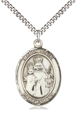 Pewter Maria Stein Medal Catholic Jewelry Engraved Catholic Saint Jewelry