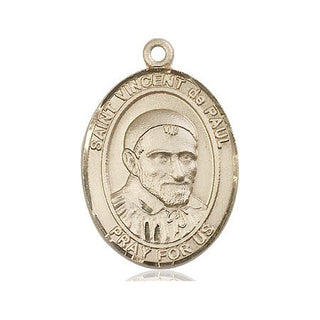 14kt Gold Filled Saint Vincent de Paul Medal Engraved Catholic Saint Jewelry
