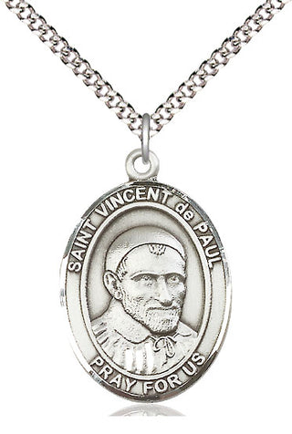Pewter Saint Vincent de Paul Medal Catholic Jewelry Engraved Catholic Saint Jewelry