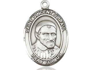 Sterling Silver Saint Vincent de Paul Medal Catholic Jewelry Engraved Catholic Saint Jewelry
