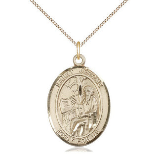 14kt Gold Filled Saint Jerome Medal Catholic Jewelry Engraved Catholic Saint Jewelry