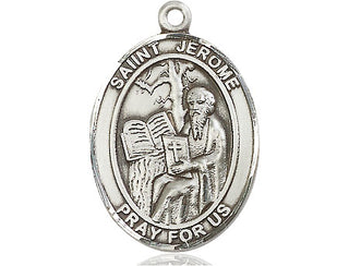 Pewter Saint Jerome Medal Engraved Catholic Saint Jewelry