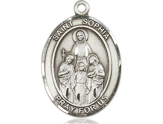 Pewter Saint Sophia Medal Engraved Catholic Saint Jewelry