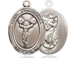 Sterling Silver Saint Christopher Cheerleading Medal Catholic Jewelry