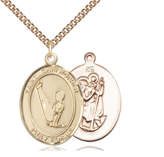 14kt Gold Saint Christopher Gymnastics Medal