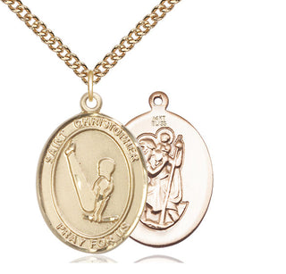 14kt Gold Saint Christopher Gymnastics Medal
