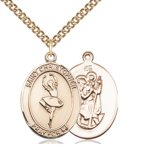 14kt Gold Saint Christopher Dance Medal