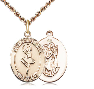 14kt Gold Saint Christopher Dance Medal