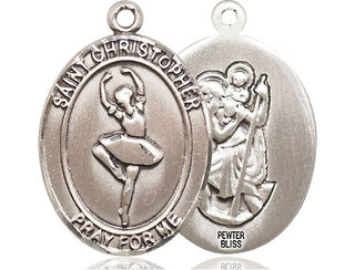 Pewter Saint Christopher Dance Medal