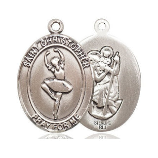 Sterling Silver Saint Christopher Dance Medal Catholic Jewelry