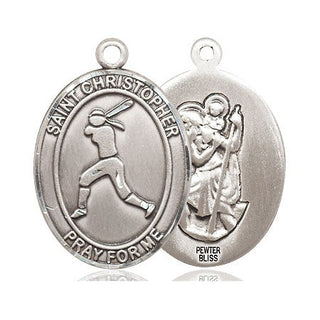 Pewter Saint Christopher Softball Medal