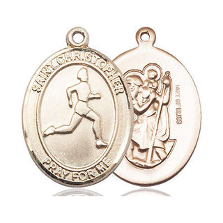 14kt Gold Filled Saint Christopher Track&Field Medal