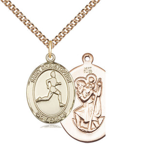 14kt Gold Saint Christopher Track&Field Medal