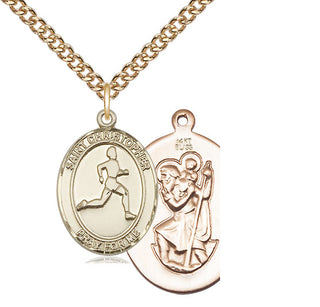 14kt Gold Saint Christopher Track&Field Medal