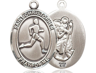 Pewter Saint Christopher Track&Field Medal