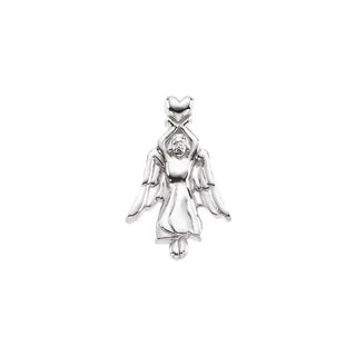 14K White Angel with Heart Lapel Pin
