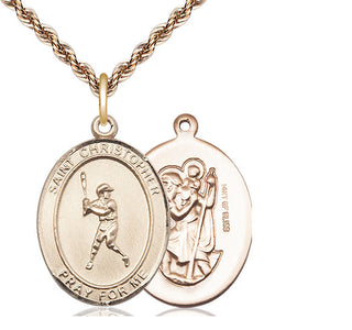 14kt Gold Filled Saint Christopher Baseball Medal Catholic Jewelry