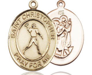 14kt Gold Saint Christopher Football Medal
