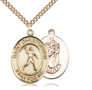 14kt Gold Saint Christopher Football Medal