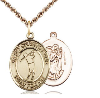 14kt Gold Filled Saint Christopher Golf Medal Catholic Jewelry