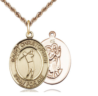 14kt Gold Saint Christopher Golf Medal
