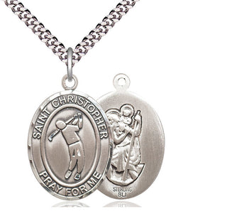 Sterling Silver Saint Christopher Golf Medal Catholic Jewelry