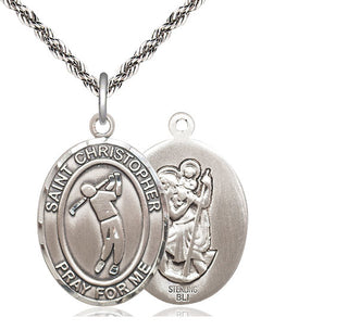 Sterling Silver Saint Christopher Golf Medal Catholic Jewelry
