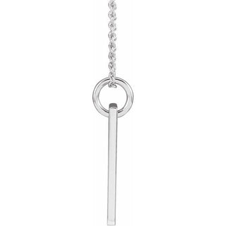 Sterling Silver Natural Mozambique Garnet Cross Bar 16-18" Necklace